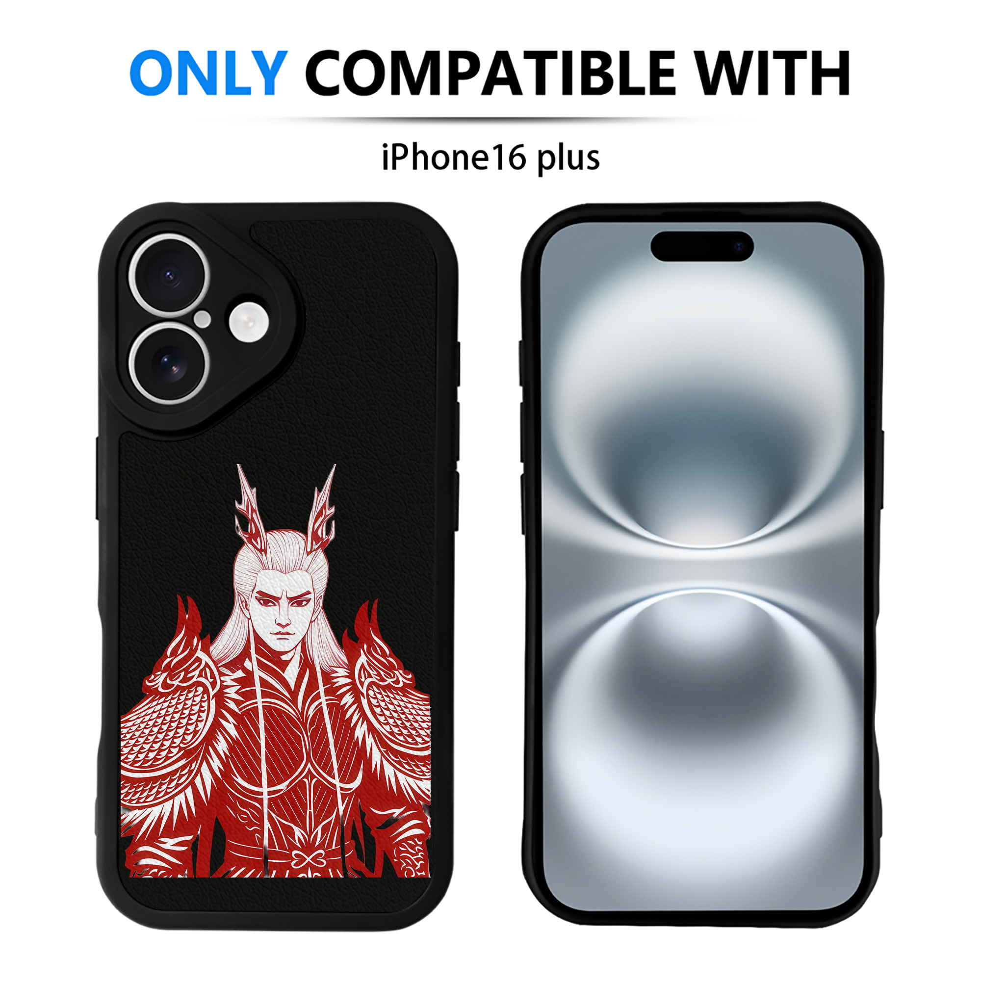 （画像用） Ne Zha 2 ナタ 魔童の大暴れ 【iPhone 16シリーズ対応】シリコンスマホケース（レザー調） 材質：シリコン